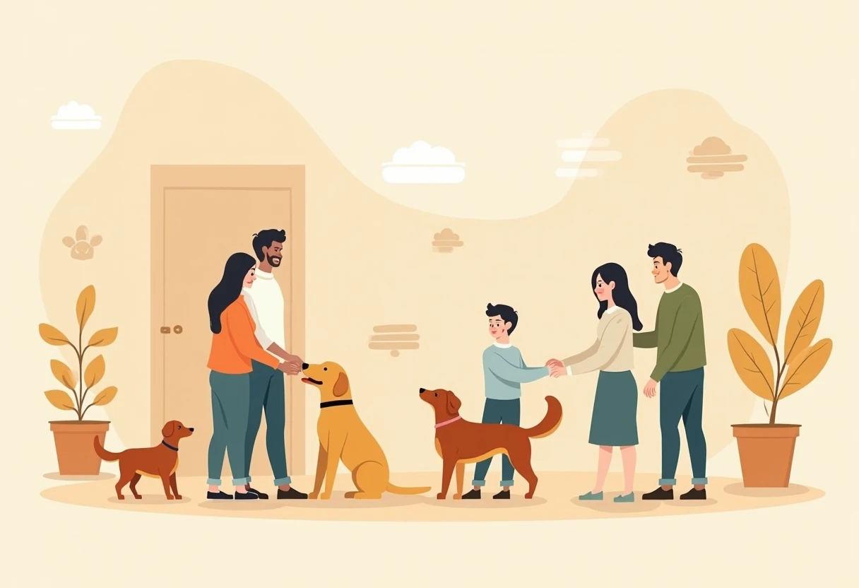 Meeting dogs at a welcoming shelter
