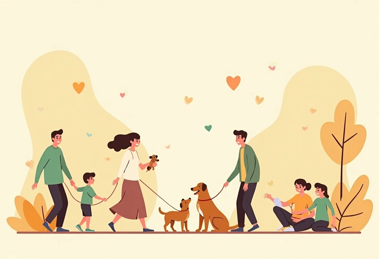 Famille et chien adopté