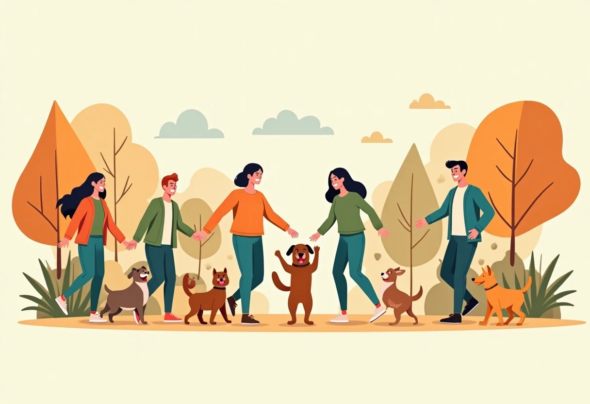 Chien heureux dans un parc