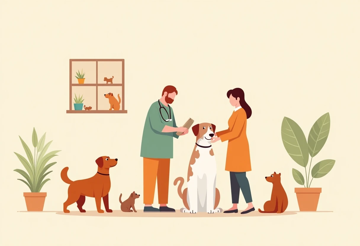 Examen vétérinaire d'un chien
