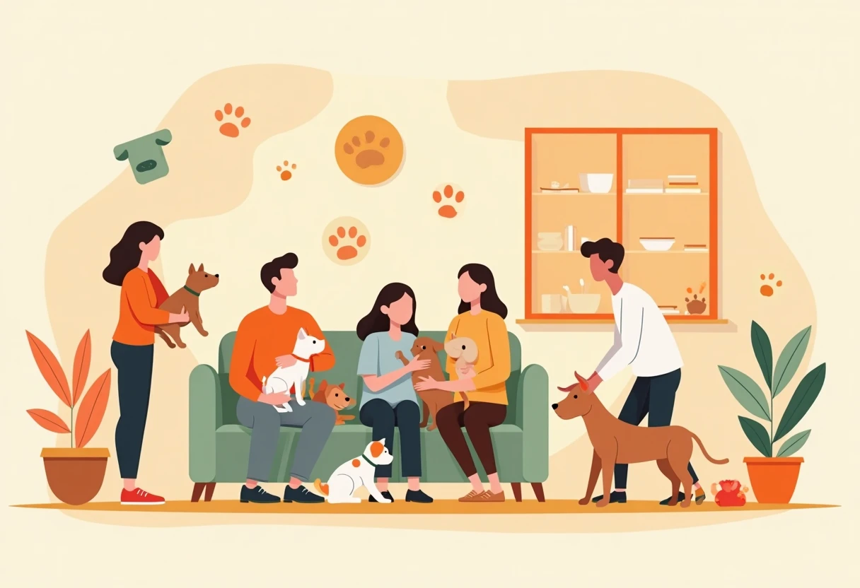 Adoption scene at a shelter