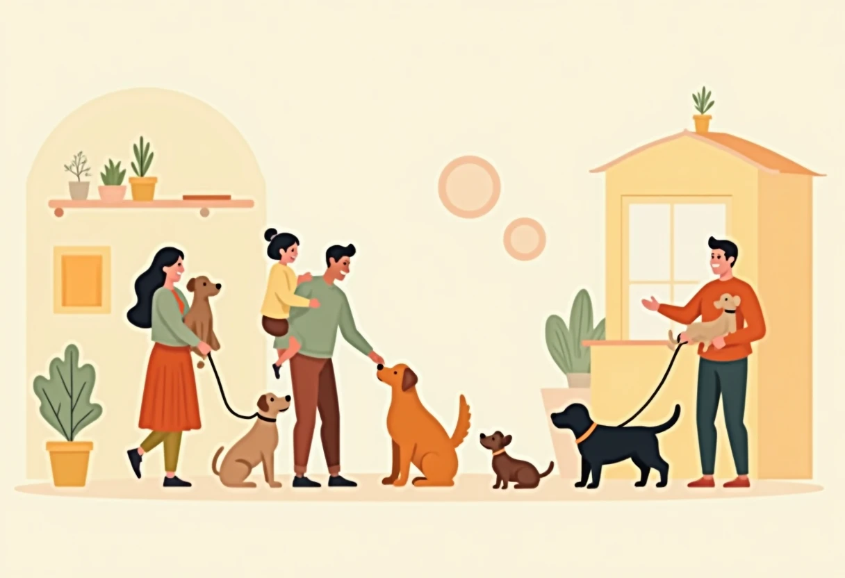 Welcoming dog adoption center